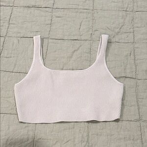 Aritzia (Babaton) Ribbed Crop Top - Light Cream size XL